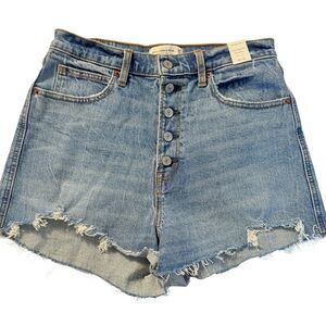 Abercrombie & Fitch NWT Ultra High Rise Mom Short Size 10 Boho‎ Beachy Cut offs
